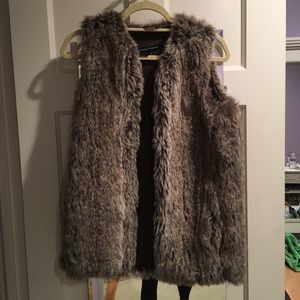 French connection faux fur vest